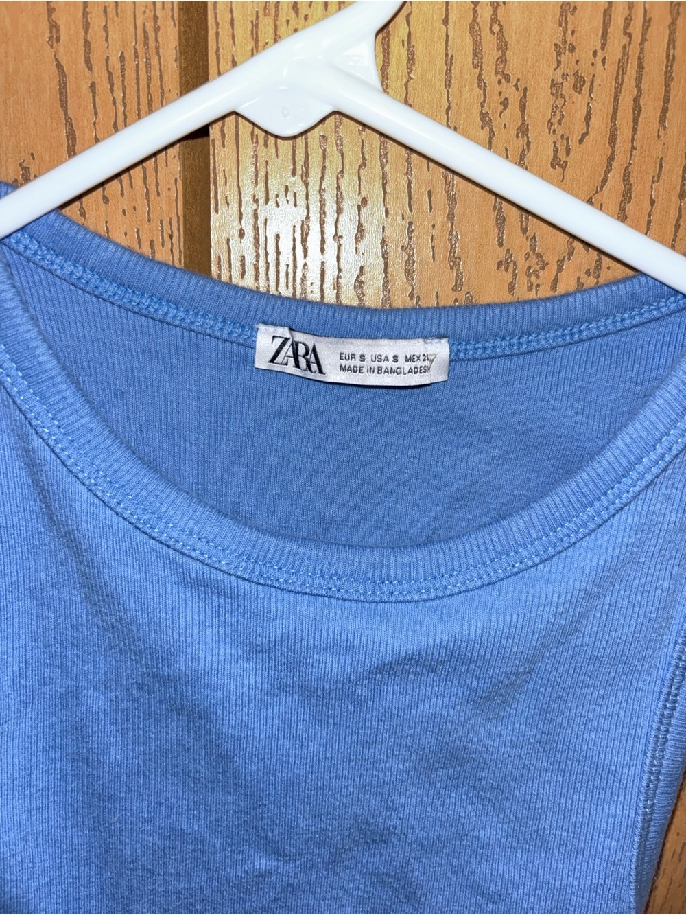 Zara Light Blue Ribbed Tank - Picture 2 of 2